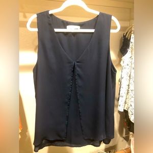 Ripe Maternity Split Front Nursing Top in Navy, Size Large.